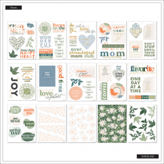 Apricot & Sage - Large Value Pack Stickers