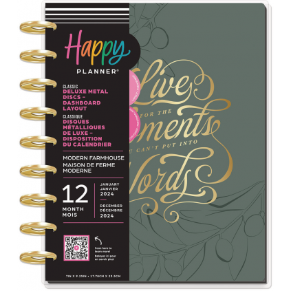 Modern Farmhouse -  Classic Deluxe DashboardHappy Planner - 12 months