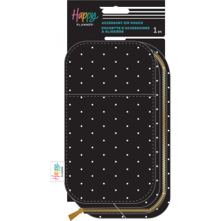 Polka Dot - Banded Accessory Zip Pouch