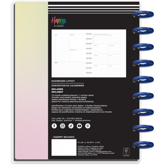 Seeds of Joy - Classic Dashboard Udatert Planner - 12 mnd