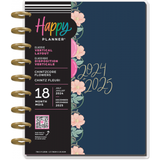 Chintzcore Flowers - Classic Vertical 18 Month Planner