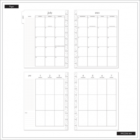 Exotic Borders - Classic Vertical 18 Month Planner