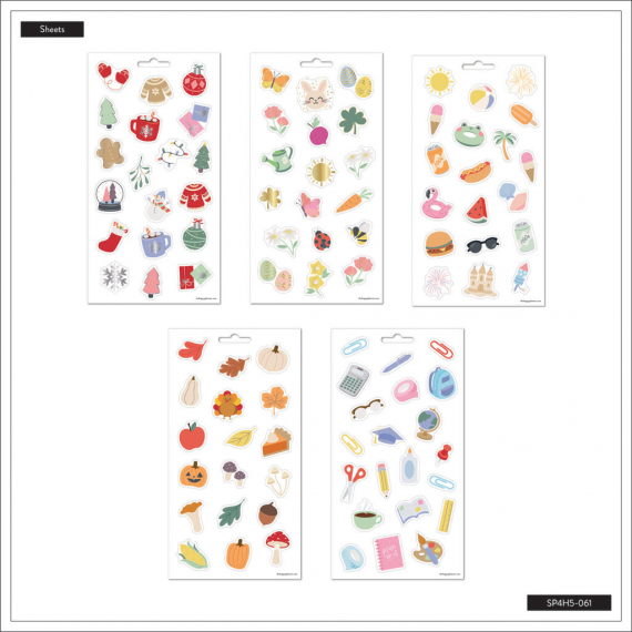 Happy Seasons - 5 Sheet Sticker Sheet