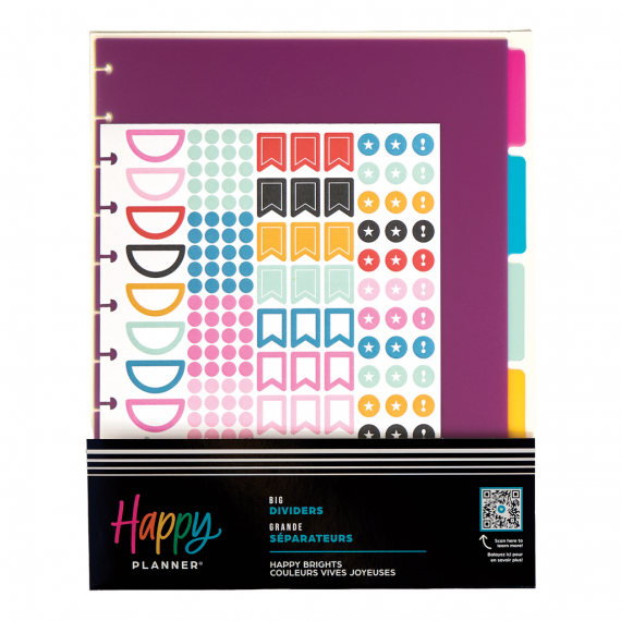 Happy Brights - Big Plastic Dividers - 5 pack