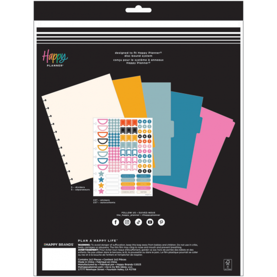 Happy Brights - Big Plastic Dividers - 5 pack