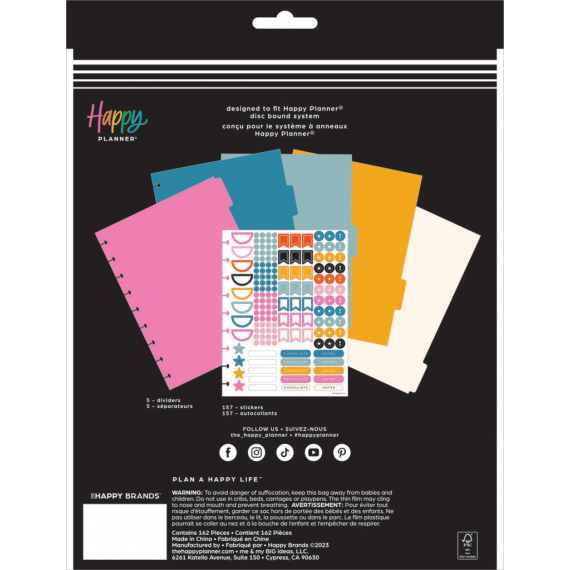 Happy Brights - Classic Plastic Dividers - 5 pack