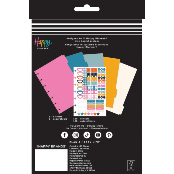 Happy Brights - Mini Plastic Dividers - 5 pack