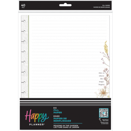Reading in the Garden - Big Dotted Lined Fill Paper