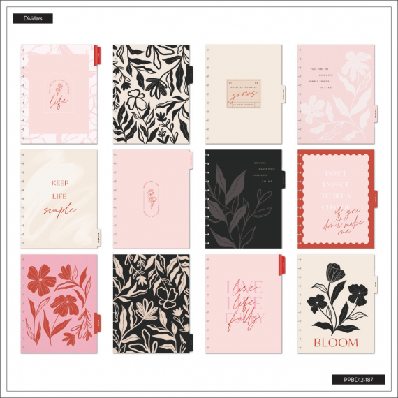 Dancing Leaves - Big Lined Vertical Happy Planner - 12 mnd