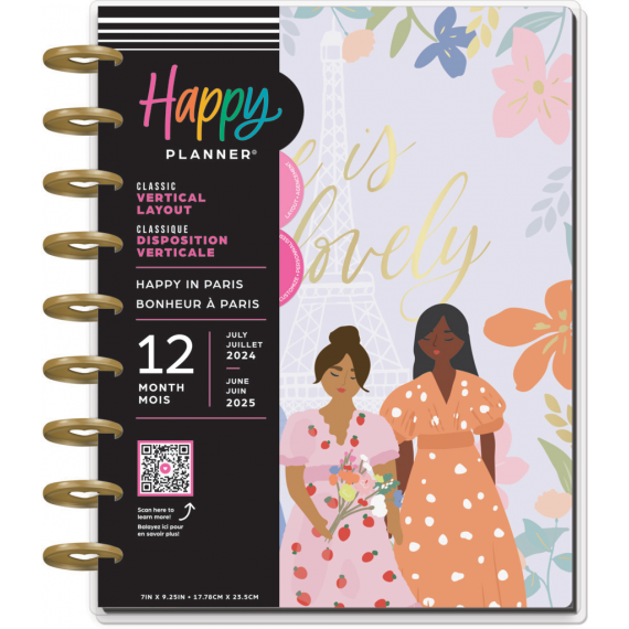 Happy in Paris - Classic Vertical Happy Planner - 12 mnd