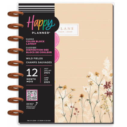 Wild Fields - Classic Color Block Happy Planner - 12 mnd