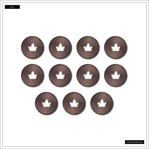 Brown Maple Leaf Cutout Disc Set