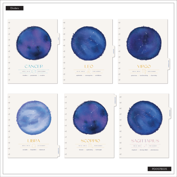 Star Signs - Big Vertical 12 Month Dated Planner