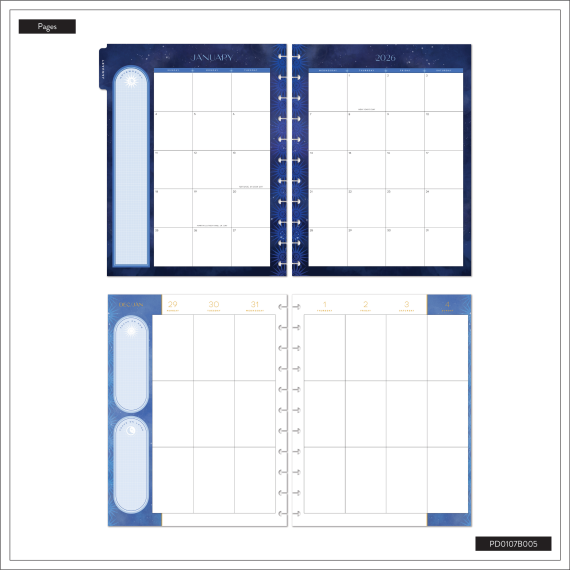 Star Signs - Big Vertical 12 Month Dated Planner