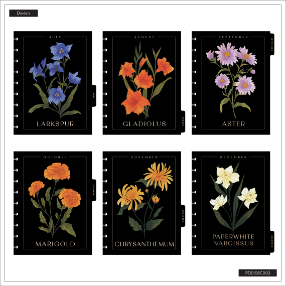 Dark Garden - Classic Dashboard 12 Month Dated Planner