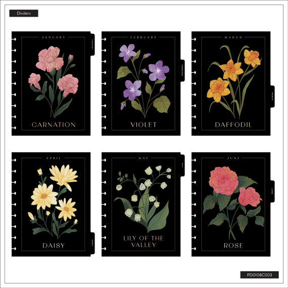 Dark Garden - Classic Dashboard 12 Month Dated Planner