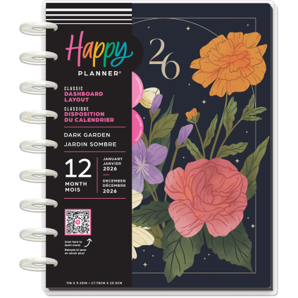Dark Garden - Classic Dashboard 12 Month Dated Planner
