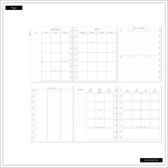 Rustic Roots - Classic Meal Planning 12 Month Dated Planner