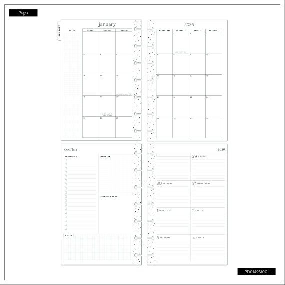 Autumn Hues - Mini Dashboard 12 Month Dated Planner