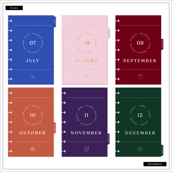 Autumn Hues - Mini Dashboard 12 Month Dated Planner