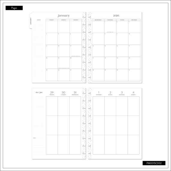 Dark Garden - Classic Vertical 12 Month Deluxe Dated Planner
