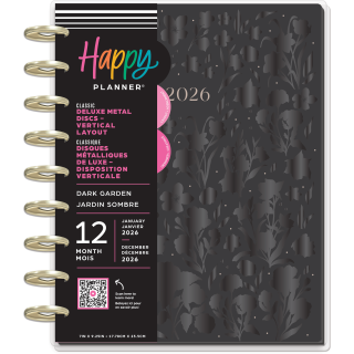 Dark Garden - Classic Vertical 12 Month Deluxe Dated Planner