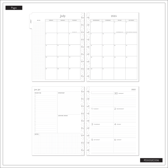Krafted Florals - Classic Dashboard 18 Month Dated Planner
