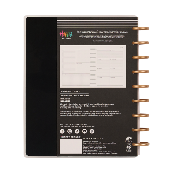 Krafted Florals - Classic Dashboard 18 Month Dated Planner