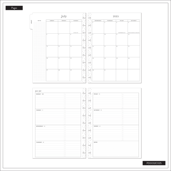 Mystic Blooms - Classic Horizontal 18 Month Dated Planner
