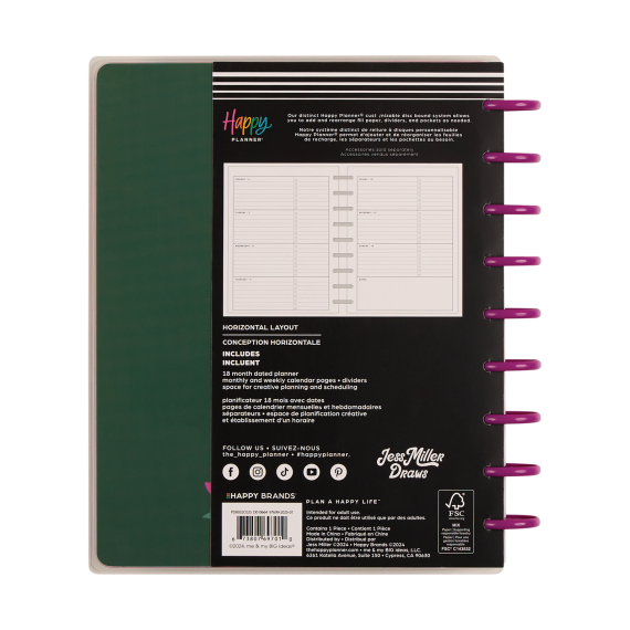 Mystic Blooms - Classic Horizontal 18 Month Dated Planner
