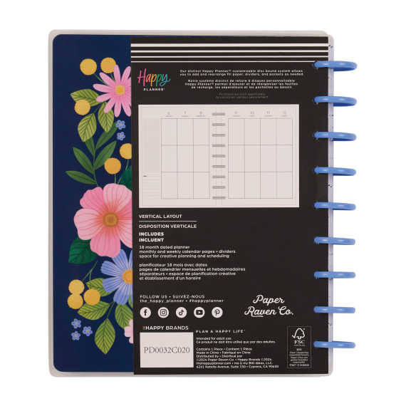Midnight Meadow - Classic Vertical 18 Month Dated Planner