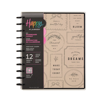 Heritage Charm - Big Dashboard  12 Month Dated Planner