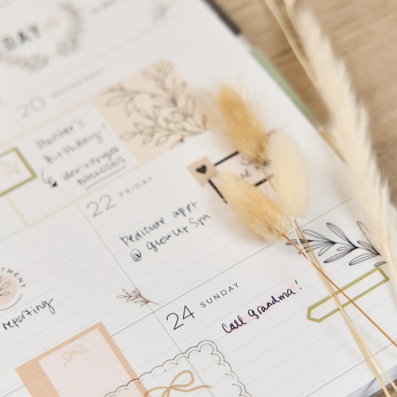 Heritage Charm - Big Dashboard  12 Month Dated Planner