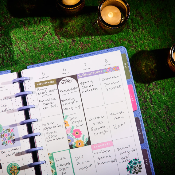 Florescent Embroidery - Classic Vertical Dated Planner