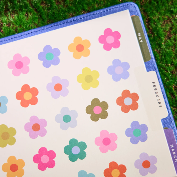 Florescent Embroidery - Classic Vertical Dated Planner