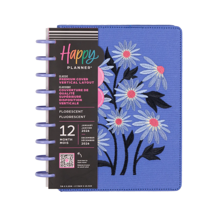 Florescent Embroidery - Classic Vertical Dated Planner