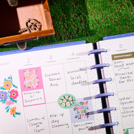 Florescent Embroidery - Classic Vertical Dated Planner