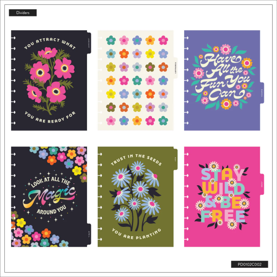 Florescent Embroidery - Classic Vertical Dated Planner