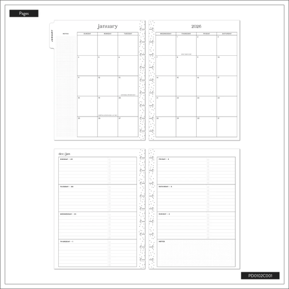 Star Signs - Classic Horizontal Embriodery Dated Planner