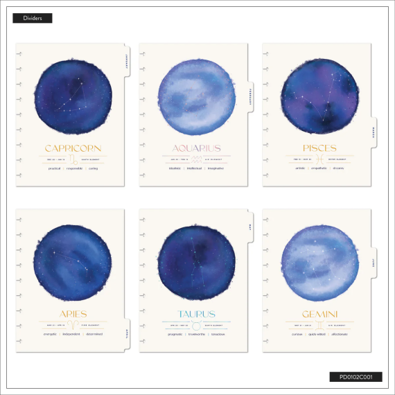 Star Signs - Classic Horizontal Embriodery Dated Planner