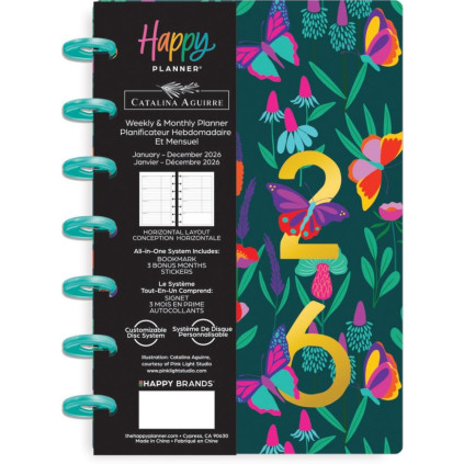 Flower Burst - Mini Horizontal Dated Planner - INTL