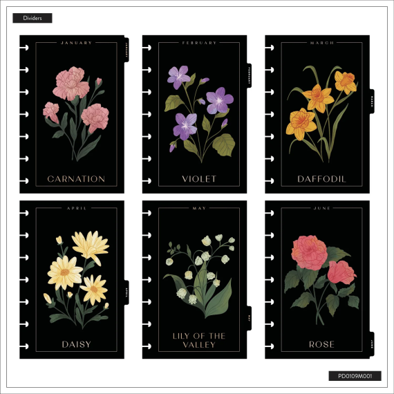 Dark Garden - Mini Dashboard Dated Happy Planner