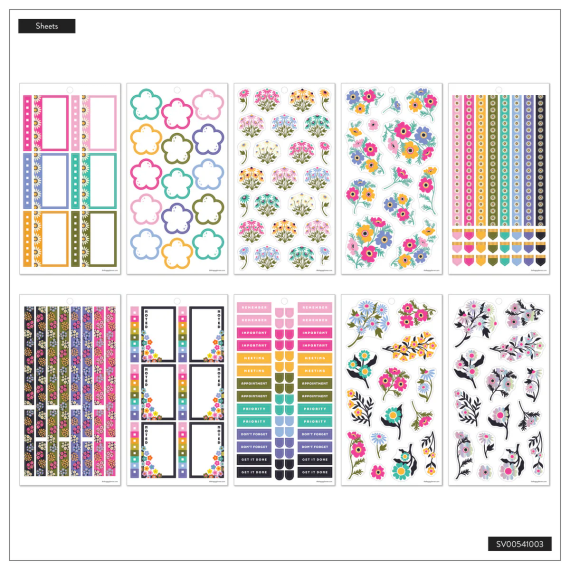 Florescent Florals - Classic 30 Sheet Stickerbook
