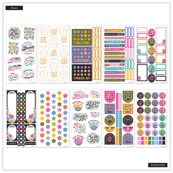 Florescent Florals - Classic 30 Sheet Stickerbook