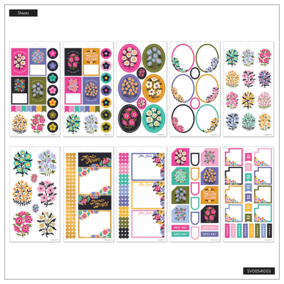 Florescent Florals - Classic 30 Sheet Stickerbook