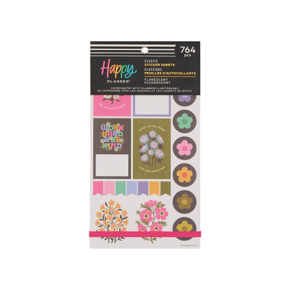 Florescent Florals - Classic 30 Sheet Stickerbook