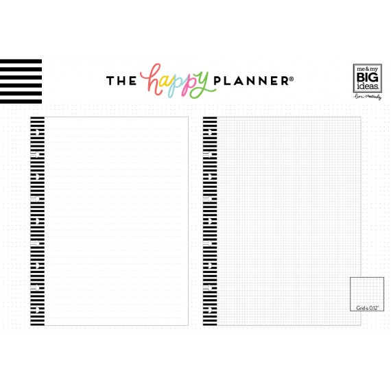 Note & Graph Paper - B&W stripes - Classic Filler Paper
