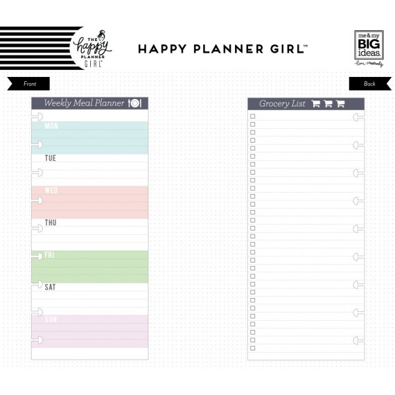 Classic Weekly Meal Planner - Half Sheets - Classic Filler Paper