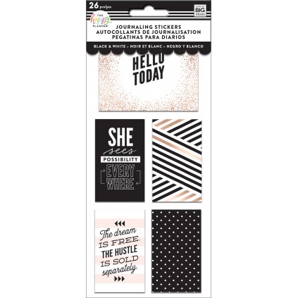 Black & White - Journaling (Flip) Stickers