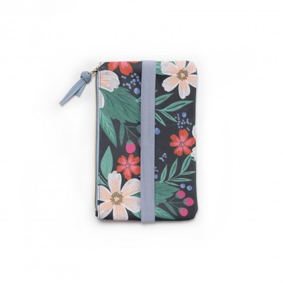 Floral Classic Banded Pouch With Pen Loop